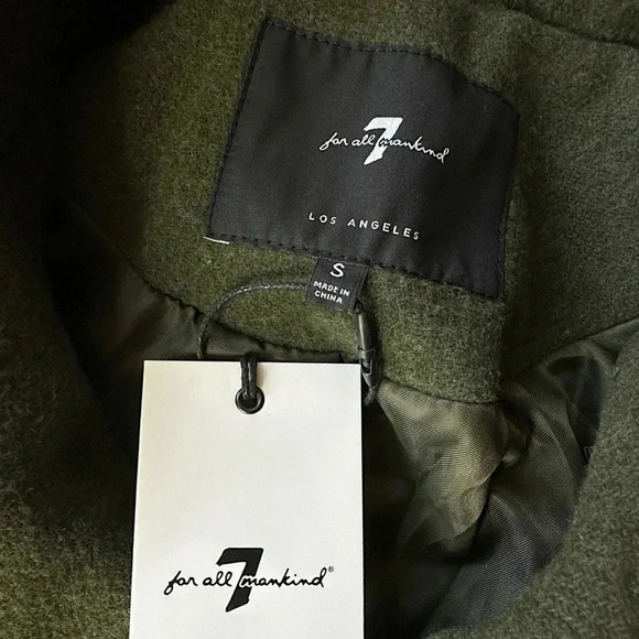 NWT 7 FOR ALL MANKIND LONG ASYMMETRICAL ZIPPERED DARK GREEN VEST | SIZE: SMALL - Picture 11 of 11